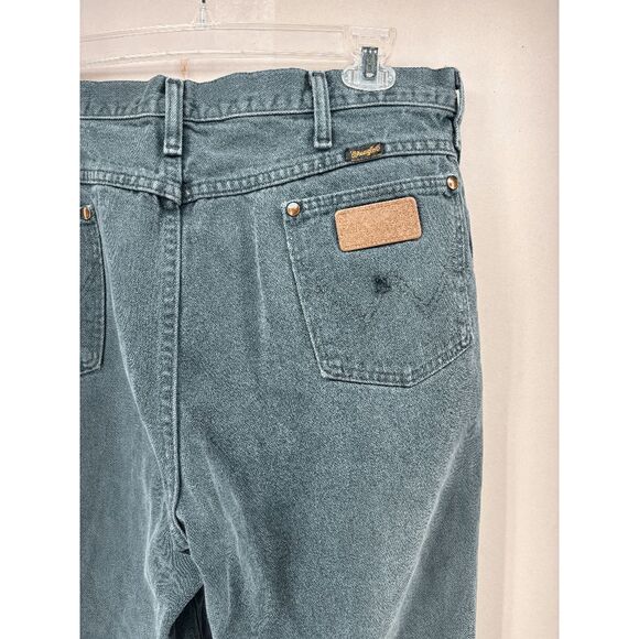 Vintage Wrangler Made In USA 936KMT Dark Green Jeans Size 34x29 Western 80/90s - Picture 11 of 13